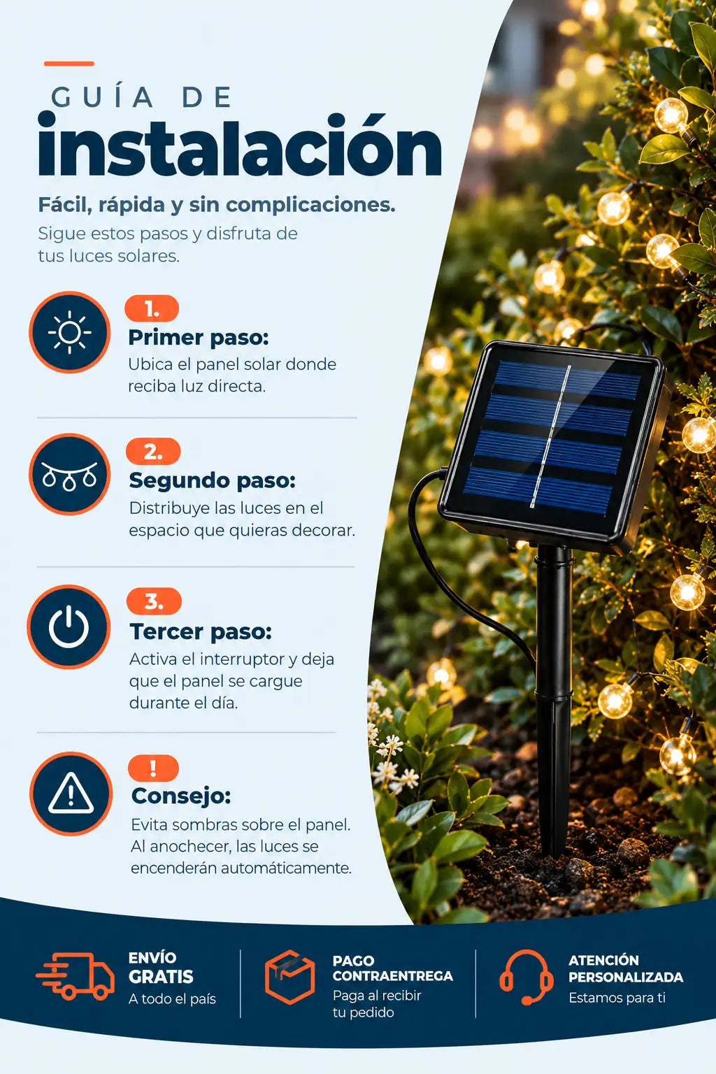 Luces Navidad Panel Solar