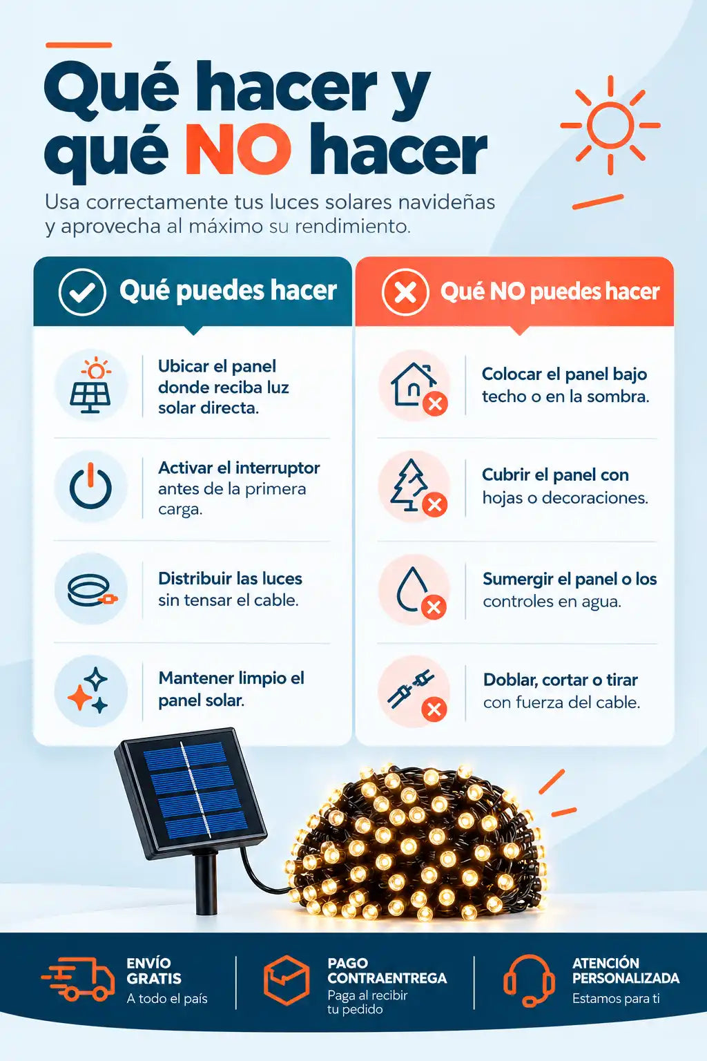 Luces Navidad Panel Solar